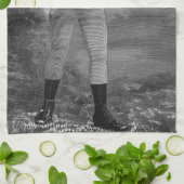 ヴィンテージスポーツボクシング、ボクサーのプロフィビクトリアンール キッチンタオル (折り畳み)