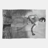 ヴィンテージスポーツボクシング、ボクサーのプロフィビクトリアンール キッチンタオル (横)