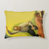 ヴィンテージスポーツボクシング、ボクサーノックアウト付きレフェリー アクセントクッション (正面)