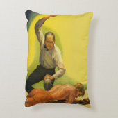 ヴィンテージスポーツボクシング、ボクサーノックアウト付きレフェリー アクセントクッション (裏面(縦))