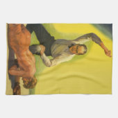 ヴィンテージスポーツボクシング、ボクサーノックアウト付きレフェリー キッチンタオル (横)