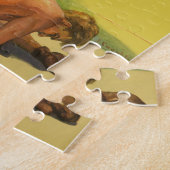 ヴィンテージスポーツボクシング、ボクサーノックアウト付きレフェリー ジグソーパズル (側面)