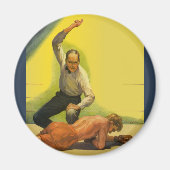 ヴィンテージスポーツボクシング、ボクサーノックアウト付きレフェリー マグネット (正面)