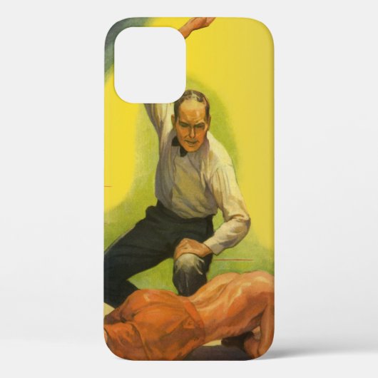 ヴィンテージスポーツボクシング、ボクサーノックアウト付きレフェリー Case-Mate iPhoneケース (裏面)