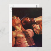 ヴィンテージスポーツボクシング，ボクサー，パンチングファイト ポストカード (正面/裏面)