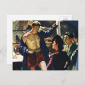 ヴィンテージスポーツボクシング、ボク離れサーのリングや輪 ポストカード (正面/裏面)