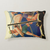 ヴィンテージスポーツボクシング、試合中のボクサー アクセントクッション (正面)