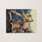 ヴィンテージスポーツボクシング、試合中のボクサー ジグソーパズル (横)