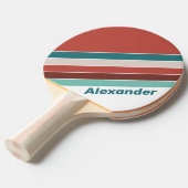 ヴィンテージスポーツミントストライプのレインボー 卓球ラケット (正面アングル)