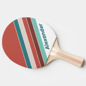 ヴィンテージスポーツミントストライプのレインボー 卓球ラケット (横)