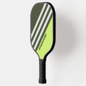 ヴィンテージスポーツモスの名前ストライプ付きフェード ピックルボールラケット (左)