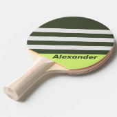 ヴィンテージスポーツモスの名前ストライプ付きフェード 卓球ラケット (正面アングル)
