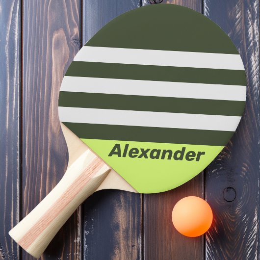 ヴィンテージスポーツモスの名前ストライプ付きフェード 卓球ラケット