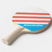 ヴィンテージスポーツライトスカイブルーストライプの名前 卓球ラケット (正面アングル)