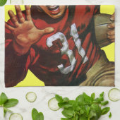 ヴィンテージスポーツランニングサッカー選手の背番号31 キッチンタオル (折り畳み)