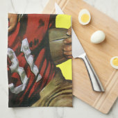 ヴィンテージスポーツランニングサッカー選手の背番号31 キッチンタオル (四つ折り)