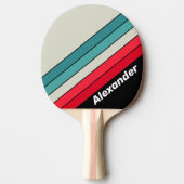 ヴィンテージスポーツレトロストライプのステルス名 卓球ラケット (正面)
