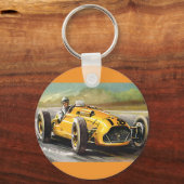 ヴィンテージスポーツレーシングイエローレースカーレーサー キーホルダー (正面)