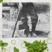 ヴィンテージスポーツ写真、ボストン野球選手 キッチンタオル (折り畳み)