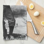 ヴィンテージスポーツ写真、ボストン野球選手 キッチンタオル (四つ折り)