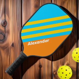 ヴィンテージスポーツ夏のビーチストライプ名 ピックルボールラケット