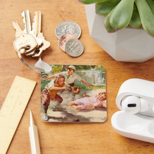 ヴィンテージスポーツ子ど遊ここも野球 キーホルダー (デスク)