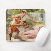 ヴィンテージスポーツ子ど遊ここも野球 マウスパッド (マウス)