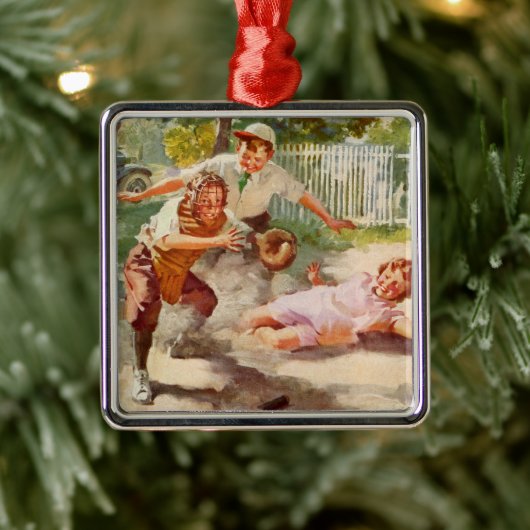 ヴィンテージスポーツ子ど遊ここも野球 メタルオーナメント (ツリー)