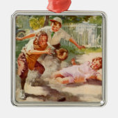 ヴィンテージスポーツ子ど遊ここも野球 メタルオーナメント (正面)