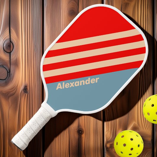 ヴィンテージスポーツ海ストライプ範囲の名前 ピックルボールラケット