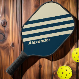 ヴィンテージスポーツ海軍の名前ストライプ付きフェード ピックルボールラケット