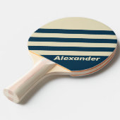 ヴィンテージスポーツ海軍の名前ストライプ付きフェード 卓球ラケット (正面アングル)