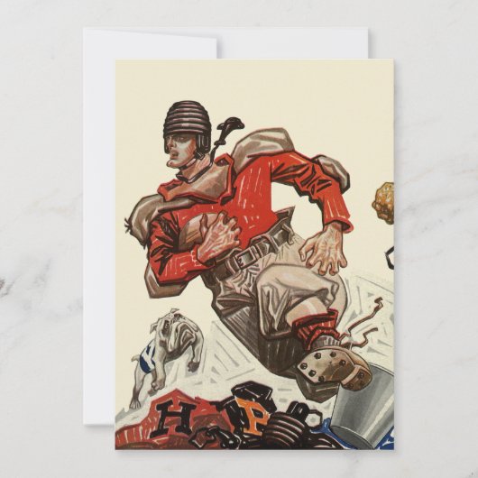 ヴィンテージスポーツ競技場犬招待状 招待状 (正面)