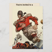 ヴィンテージスポーツ競技場犬招待状 招待状 (正面/裏面)