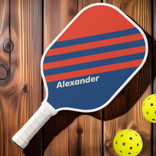 ヴィンテージスポーツ赤と青ストライプの名前 ピックルボールラケット