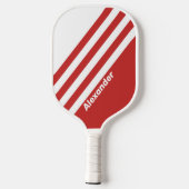 ヴィンテージスポーツ赤ストライプ色の名前 ピックルボールラケット (裏面)