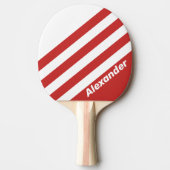 ヴィンテージスポーツ赤ストライプ色の名前 卓球ラケット (正面)