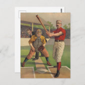 ヴィンテージスポーツ野球カードスケッチ ポストカード (正面/裏面)