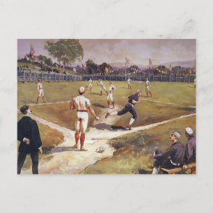 ヴィンテージスポーツ野球ゲーム(Henry Sandham) ポストカード