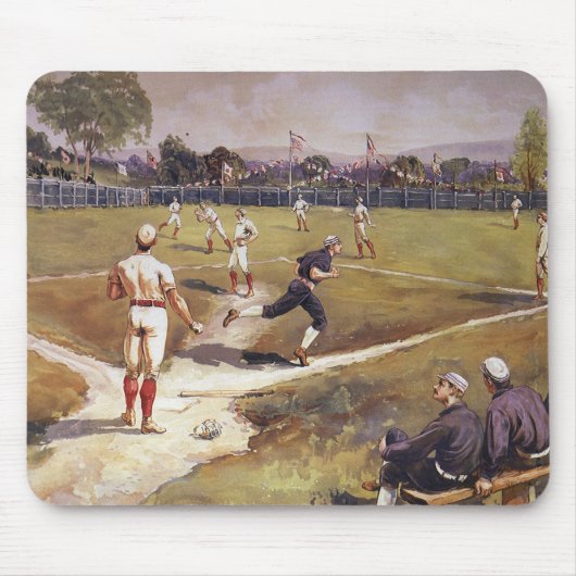 ヴィンテージスポーツ野球ゲーム(Henry Sandham) マウスパッド (正面)