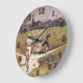 ヴィンテージスポーツ野球ゲーム(Henry Sandham) ラージ壁時計 (傾斜)