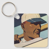 ヴィンテージスポーツ野球バッター、様式芸術 キーホルダー (正面)