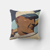 ヴィンテージスポーツ野球バッター、様式芸術 クッション (裏面)