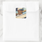 ヴィンテージスポーツ野球バッター、様式芸術 スクエアシール (バッグ)