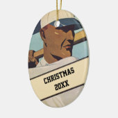 ヴィンテージスポーツ野球バッター、様式芸術 セラミックオーナメント (左)