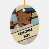 ヴィンテージスポーツ野球バッター、様式芸術 セラミックオーナメント (正面)