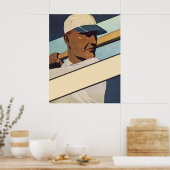 ヴィンテージスポーツ野球バッター、様式芸術 ポスター (キッチン)