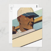 ヴィンテージスポーツ野球バッター、様式芸術 ポストカード (正面/裏面)