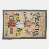 ヴィンテージスポーツ野球リーチのガイドカバーアート キッチンタオル (横)