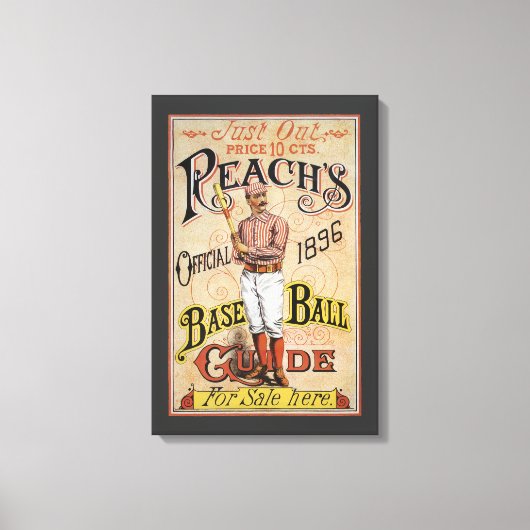 ヴィンテージスポーツ野球リーチのガイドカバーアート キャンバスプリント (正面)